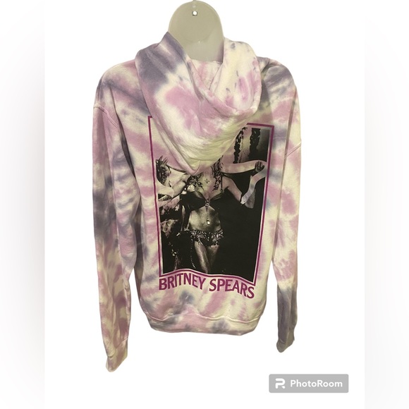 Urban Outfitters Purple Britney Spears Tie-dye Hoodie Sweatshirt Size S UNISEX - Picture 6 of 7